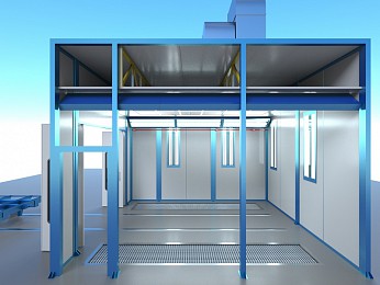 Окрасочно-сушильная камера проходного типа SPK-4.5х4.5х3